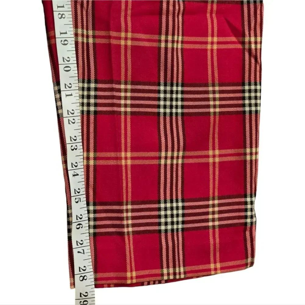 Chaus Red and White Plaid Pull On Straight Leg Pants Plus Size XXL NEW - Picture 8 of 14